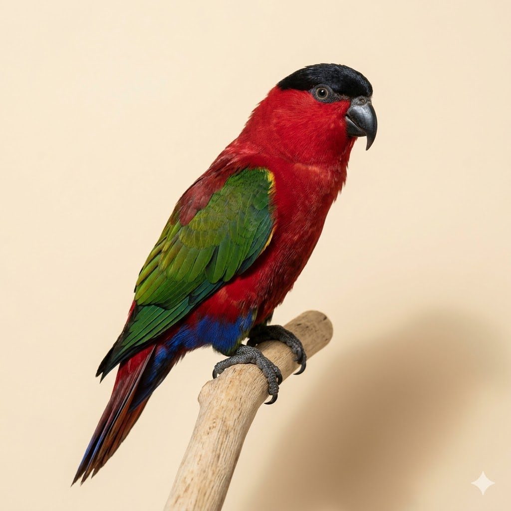 黑頂吸蜜鸚鵡（Black-capped Lory）正面照