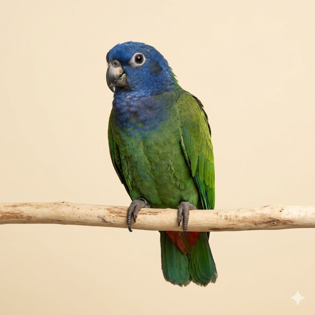 藍頭鸚哥（派翁尼斯）（Blue-headed Pionus）正面照
