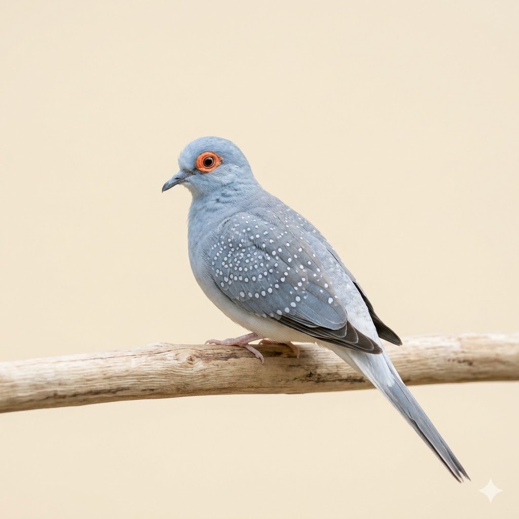 鑽石鳩（Diamond Dove）正面照