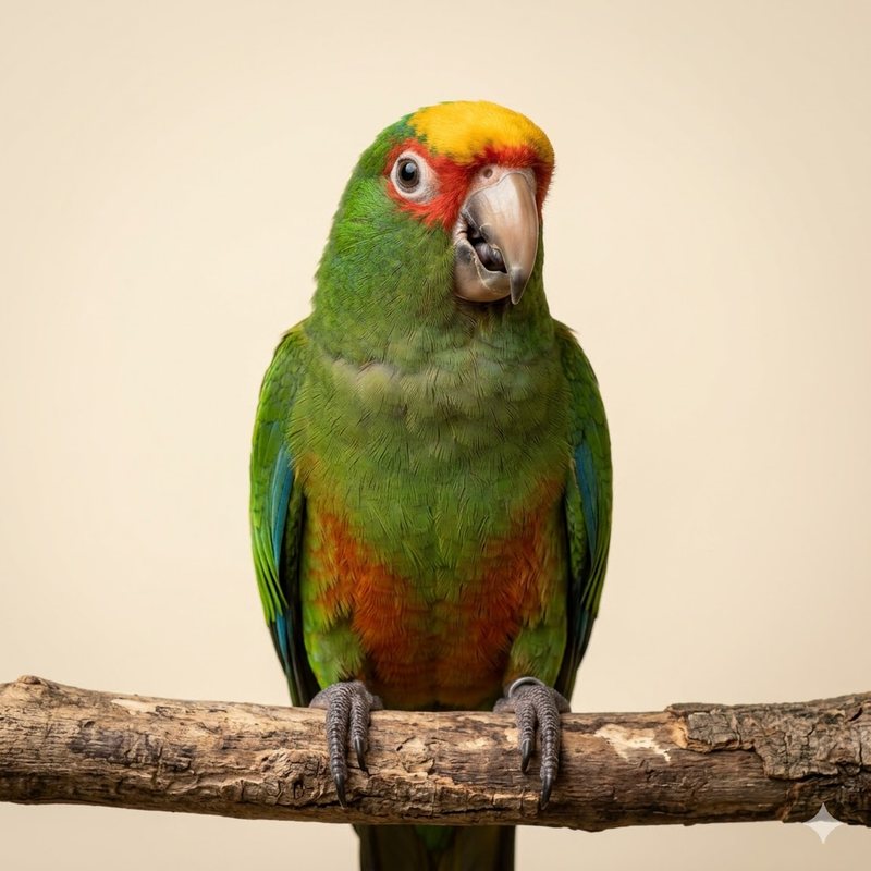 金頂錐尾鸚鵡（Gold-capped Conure）正面照