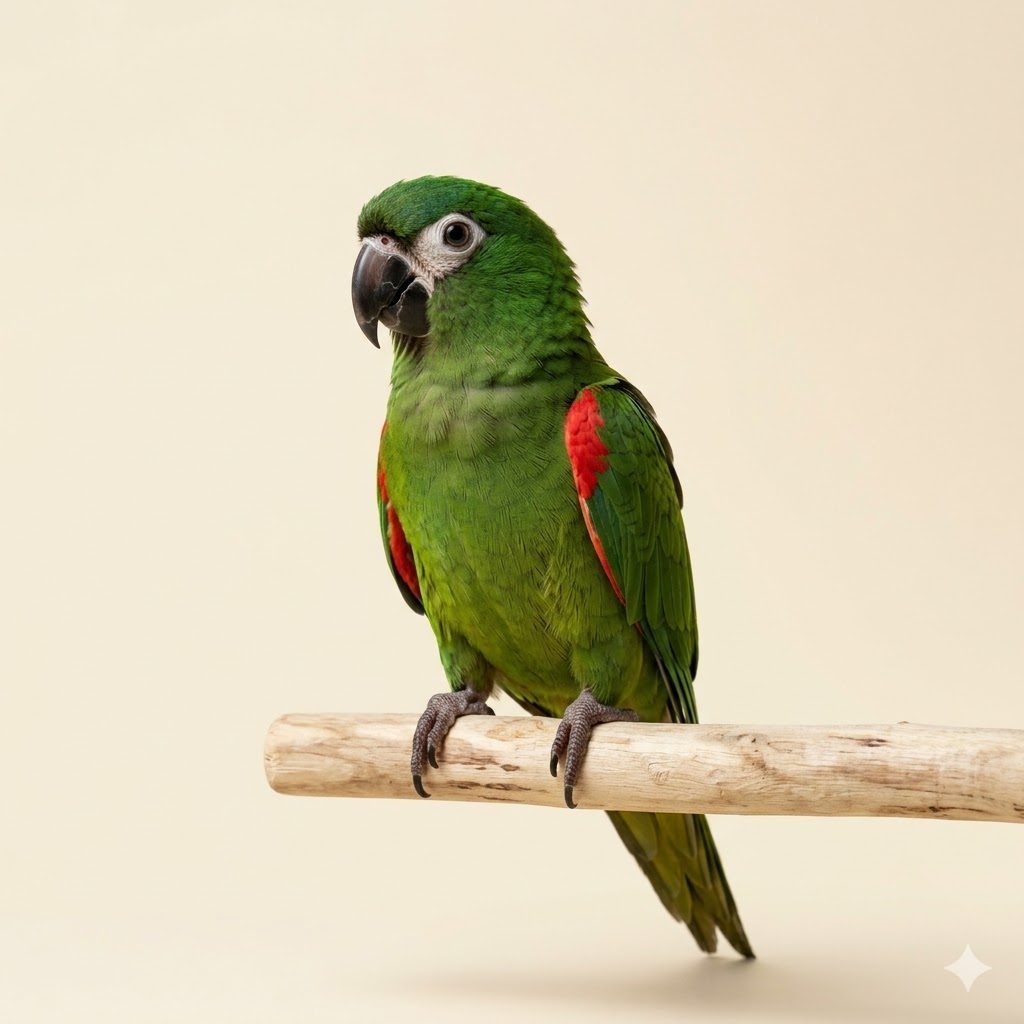 紅肩金剛（漢氏小金剛）（Hahn's Macaw）正面照
