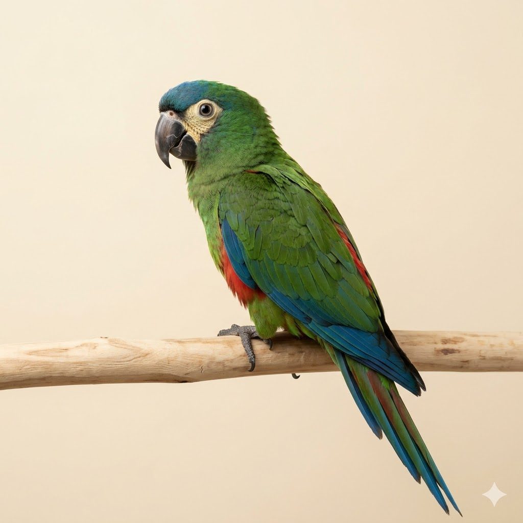 藍翅金剛（伊利格小金剛）（Blue-winged Macaw）正面照