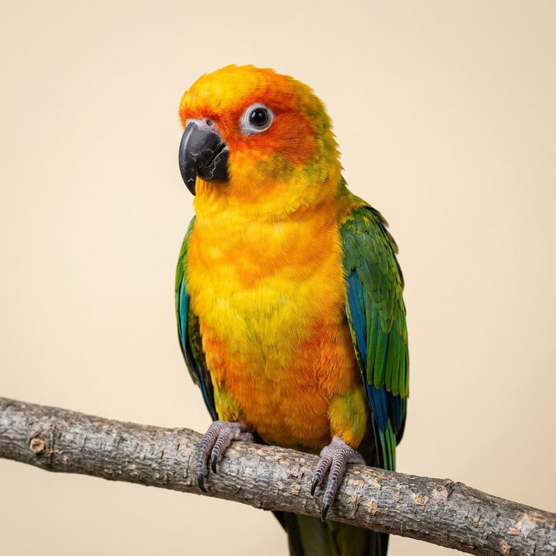 珍達錐尾鸚鵡（Jenday Conure）正面照