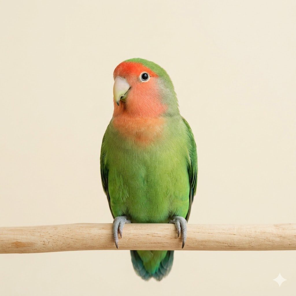 桃面愛情鳥（小鸚）（Rosy-faced Lovebird）正面照