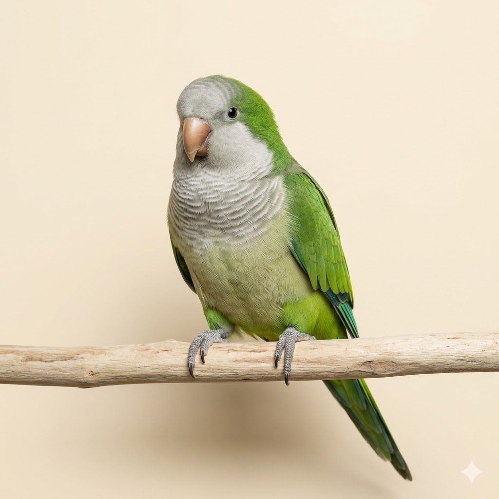 和尚鸚鵡（Monk / Quaker Parakeet）正面照