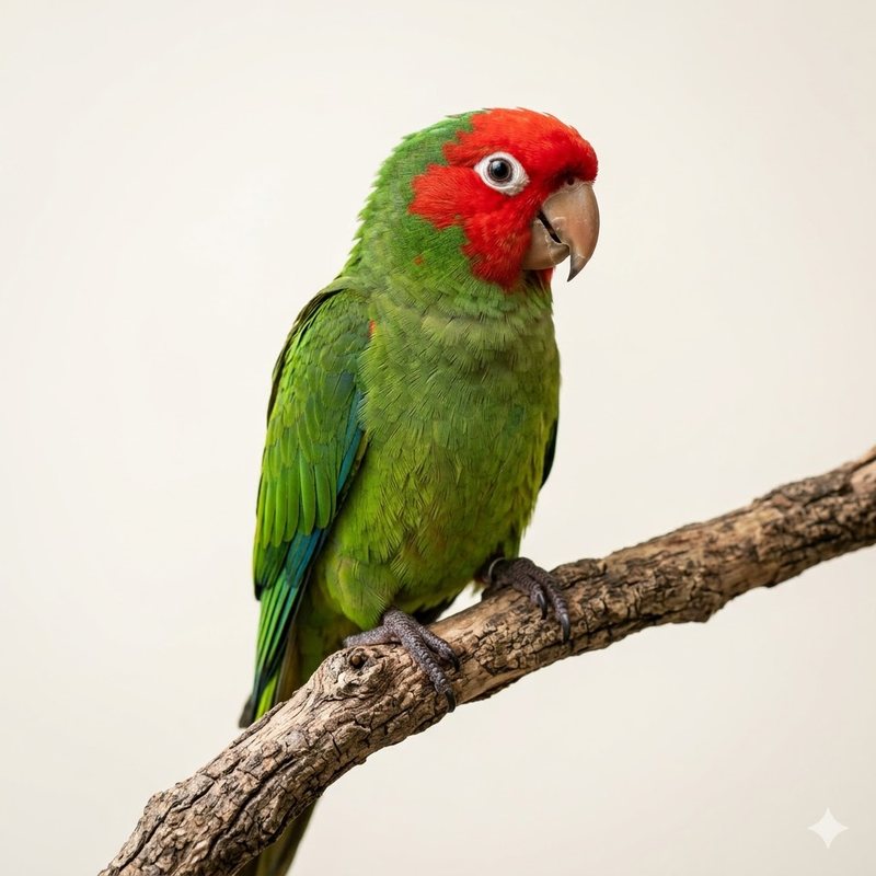紅額錐尾鸚鵡（櫻桃頭）（Red-masked Conure）正面照