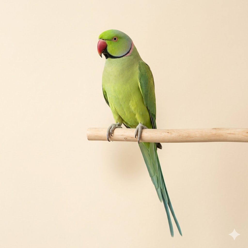 月輪鸚鵡（Indian Ringneck）正面照
