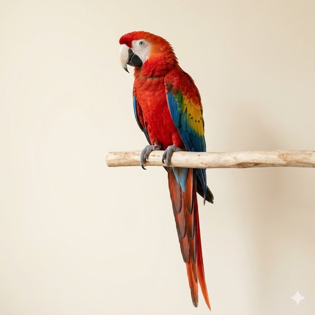 五彩金剛（緋紅金剛）（Scarlet Macaw）正面照