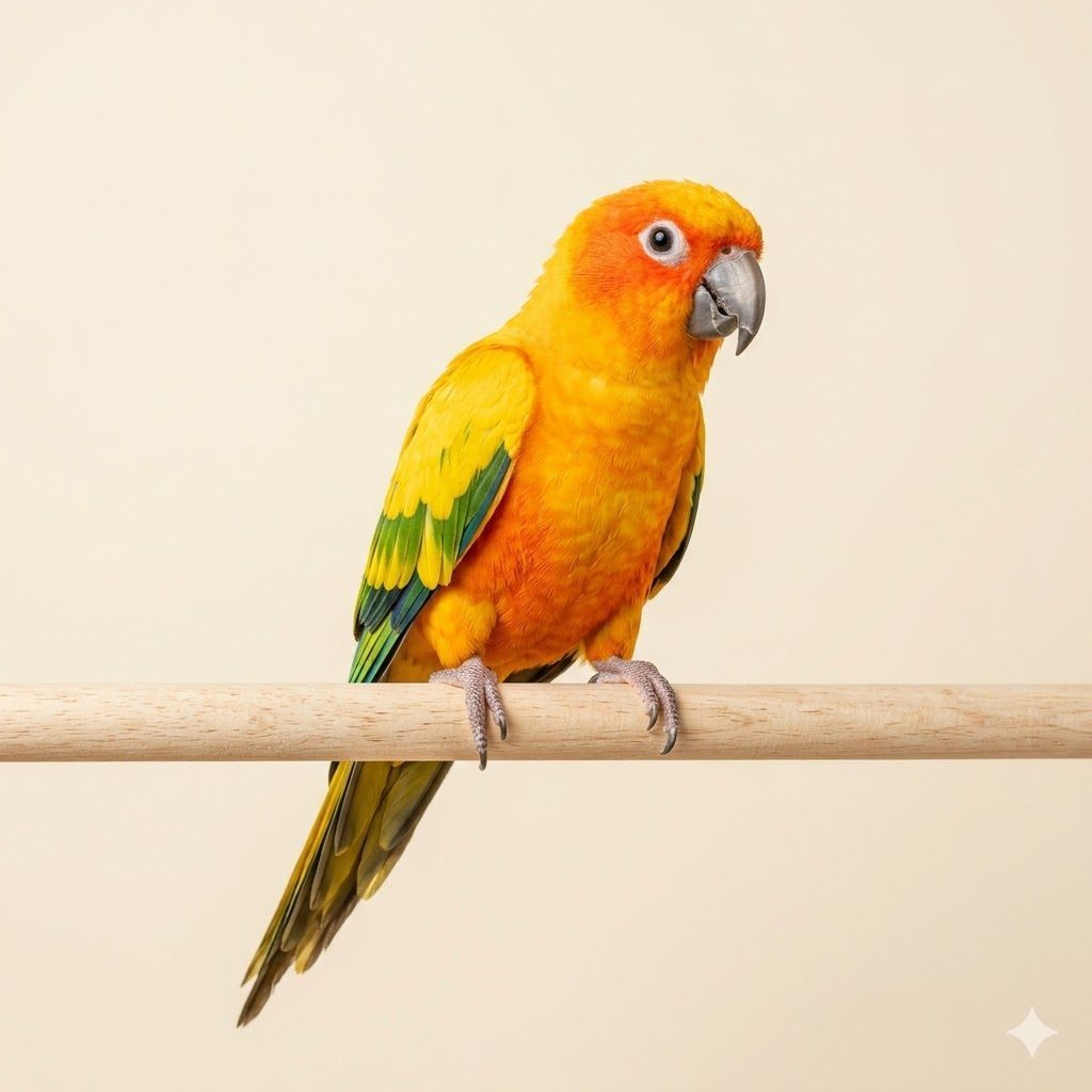 太陽錐尾鸚鵡（Sun Conure）正面照