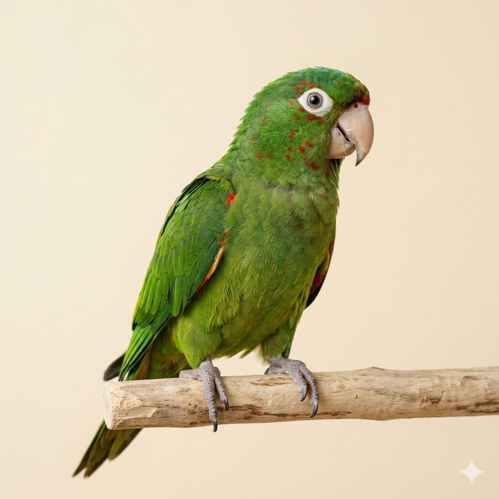 白眼錐尾鸚鵡（White-eyed Parakeet）正面照